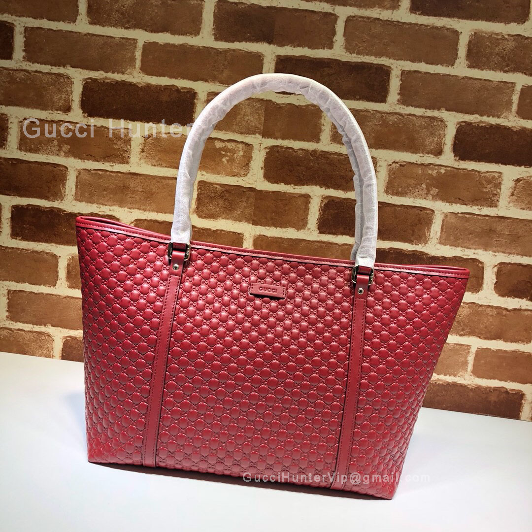 Gucci Micro GG Guccissima Joy Micro Leather Tote Bag Soft Red 449647